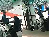 Muslim auntie giving handjob on bus trolley kerala